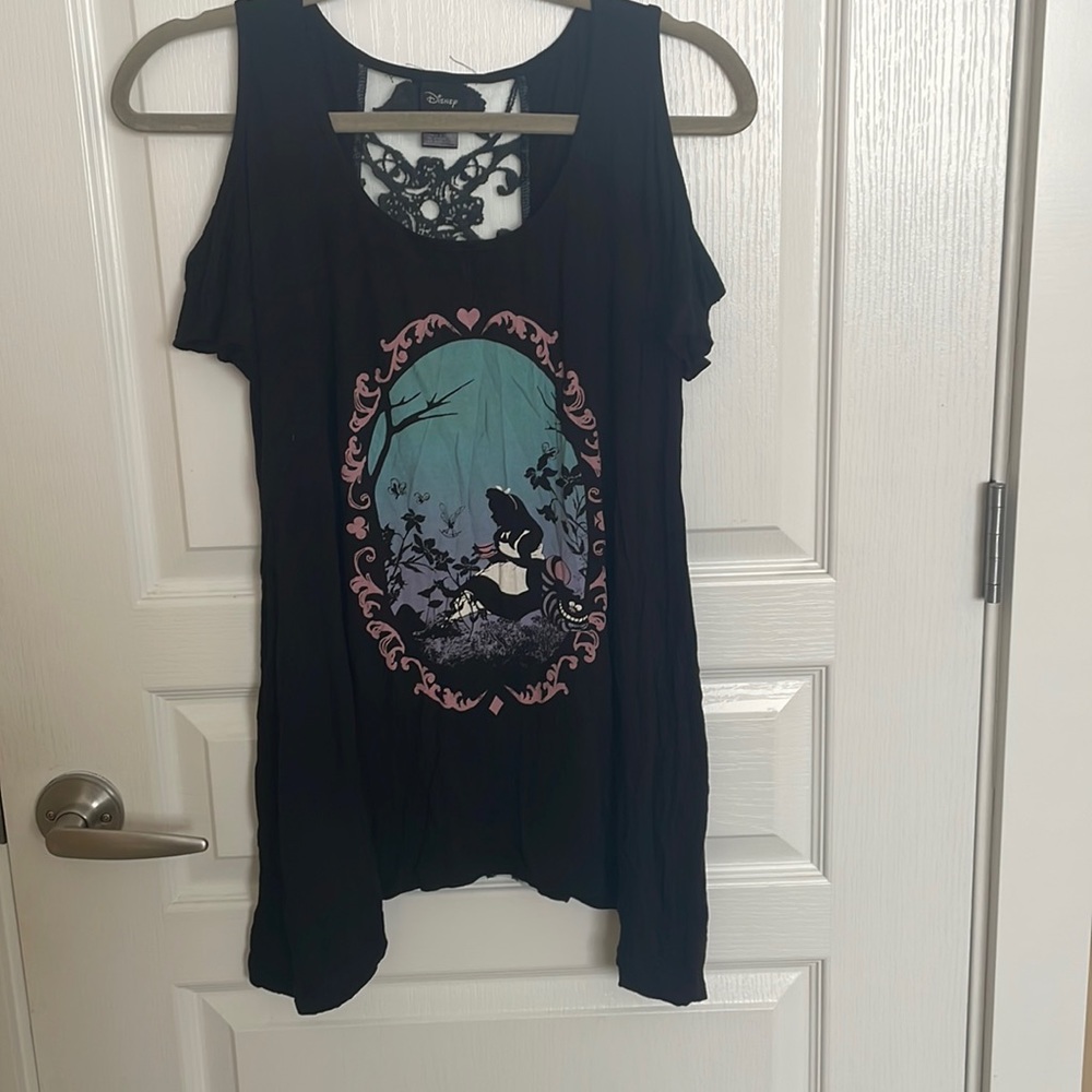Alice in Wonderland cold shoulder T shirt